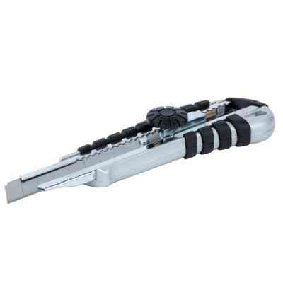 Ніж монтажний Sigma корпус метал/гума, лезо 18мм, гвинтовий замок (8211051) Вінниця