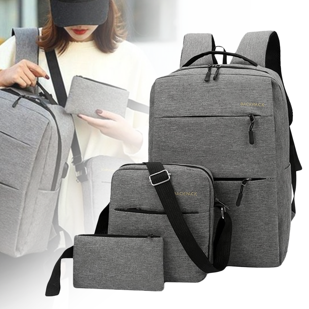 Рюкзак городской 3в1,18л,42х33х10 см,с сумкой и кошельком 9018,Серый SBR Киев - изображение 1