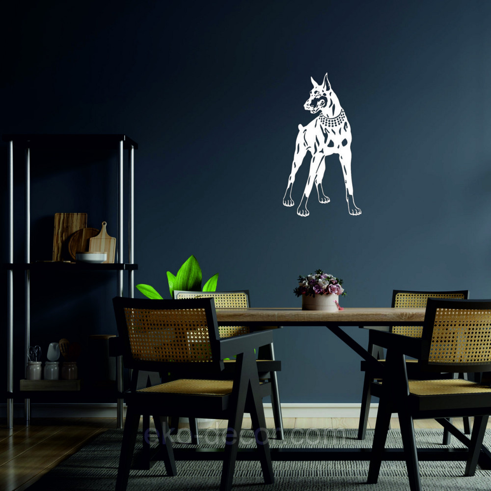 Декоративне настінне Панно «Доберман», Декор на стіну 110*59 см, Білий Київ - фото 5