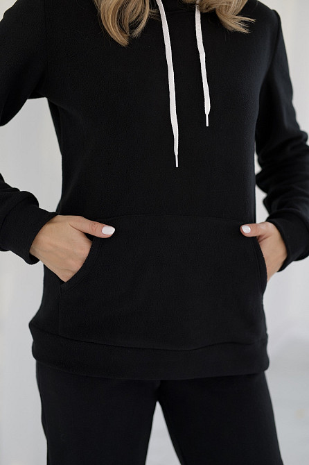 Спортивний флісовий костюм жіночий "Jacob" | Норма та батал Чорний, 46-48 Київ - фото 3
