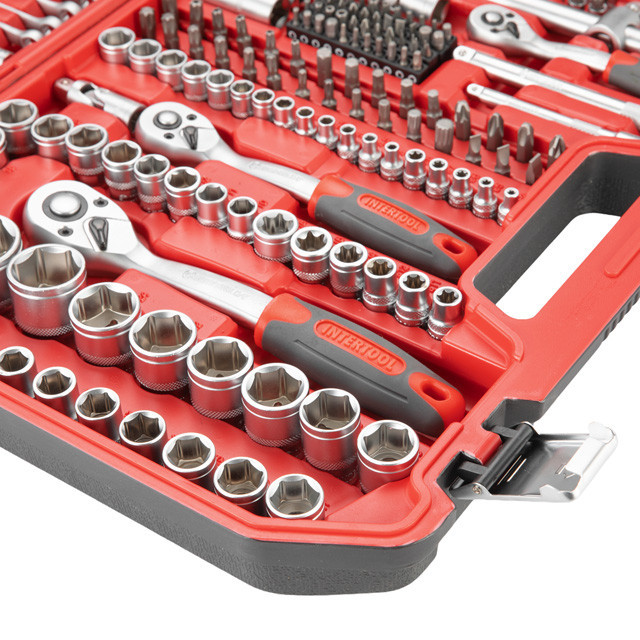 Набір інструментів 1/2" & 3/8" & 1/4" 222од INTERTOOL ET-9222 Київ - фото 6