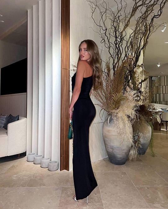 Женское элегантное вечернее платье с разрезом микродайвинг Одесса - изображение 9