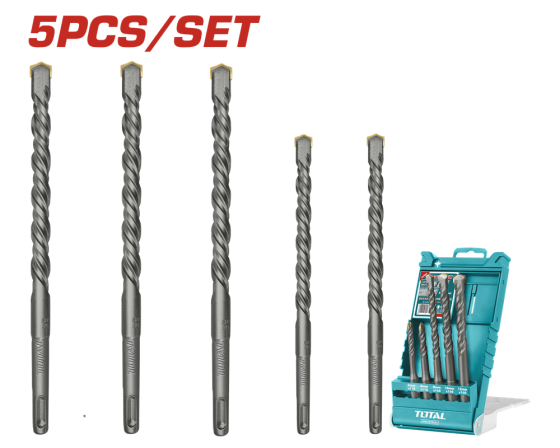 Набор буров TOTAL TAC190501 SDS PlUS, 5шт, d=6-12мм. (6492731) Киев