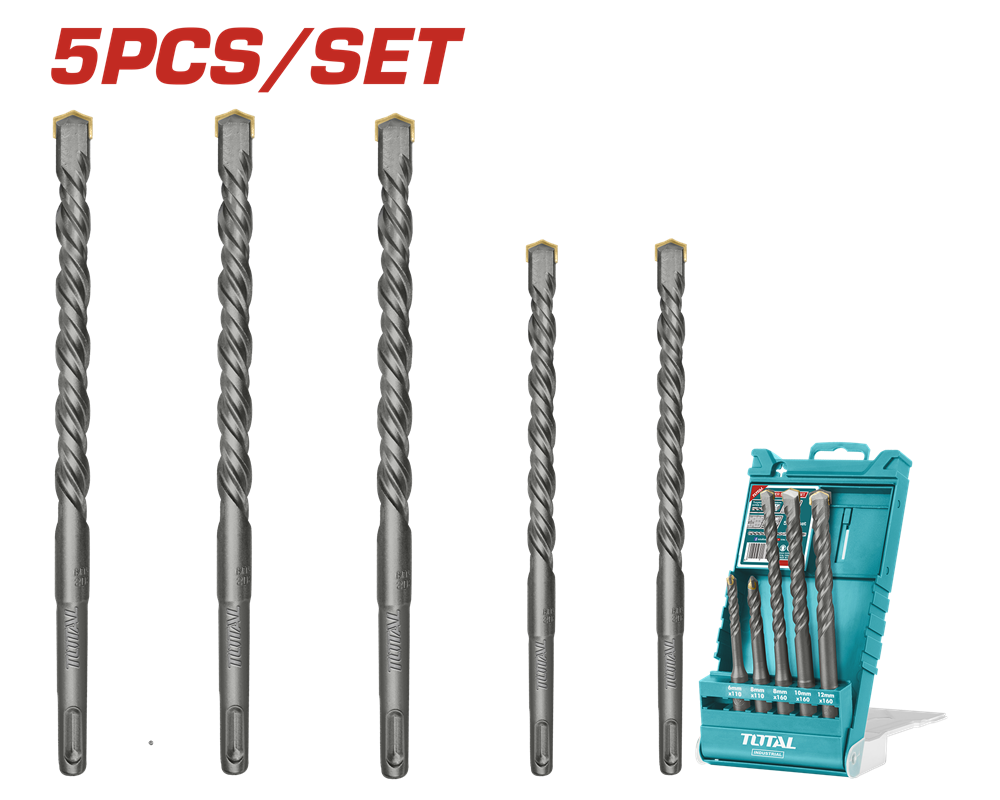 Набор буров TOTAL TAC190501 SDS PlUS, 5шт, d=6-12мм. (6492731) Киев - изображение 1