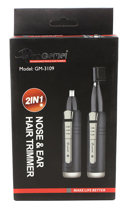 Триммер ProGemei GM-3109 с насадками для носа и бровей 2в1 черный Днепр - изображение 1