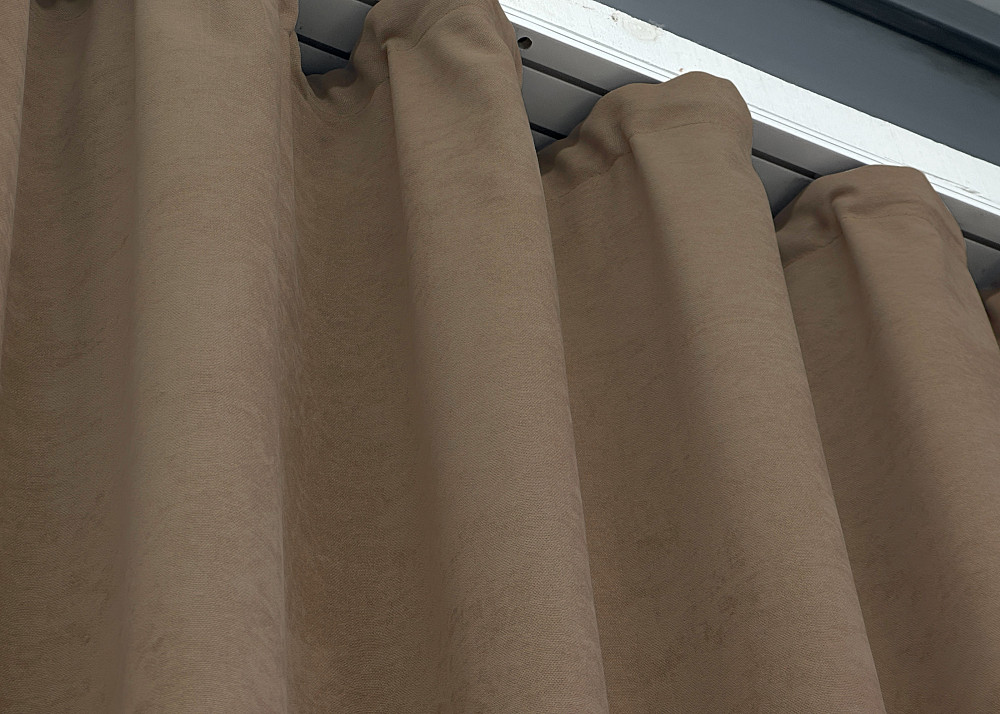 Шторная ткань микровелюр Petek YL цвет какао 1799ш Киев - изображение 5