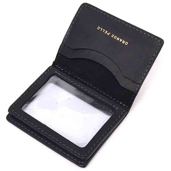 Отличная обложка на автодокументы в винтажной коже Сердце GRANDE PELLE 16708 Черная Киев