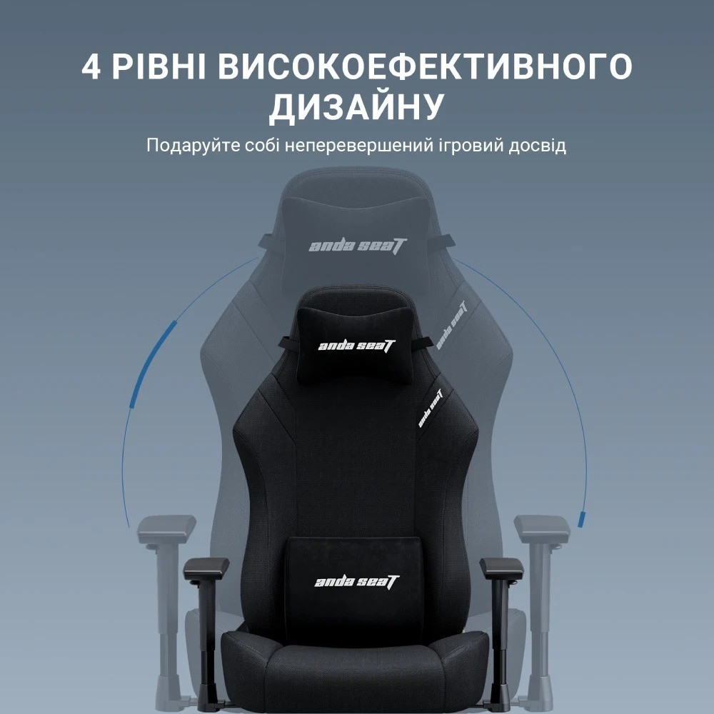 Крісло для геймерів Anda Seat Luna Pro Size L Black Fabric (AD18T-44-BF) ( 21665 ) Харків - фото 11
