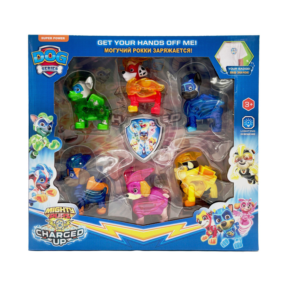 Игровой набор Щенячий Патруль PH038, 6 светящихся фигурок и нагрудный значок Винница - изображение 1