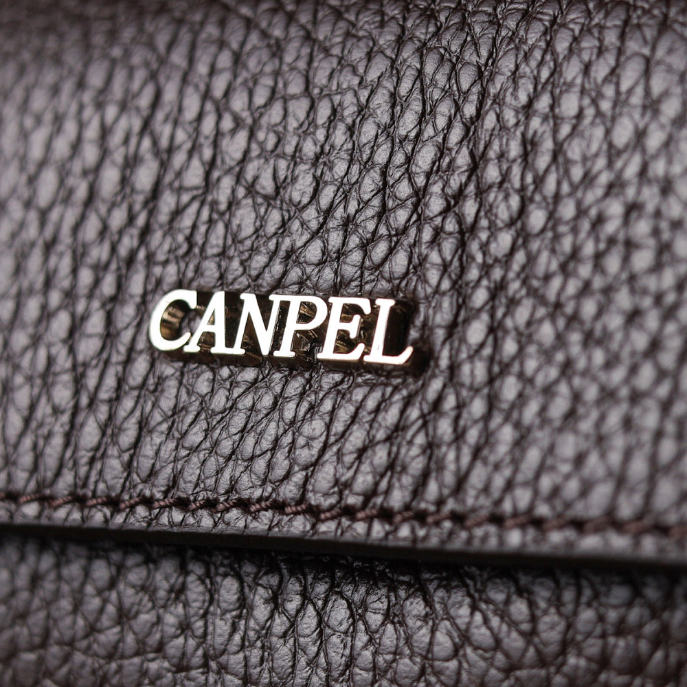 Красивий чоловічий клатч із натуральної зернистої шкіри CANPELLINI 21559 Коричневий Київ - фото 8