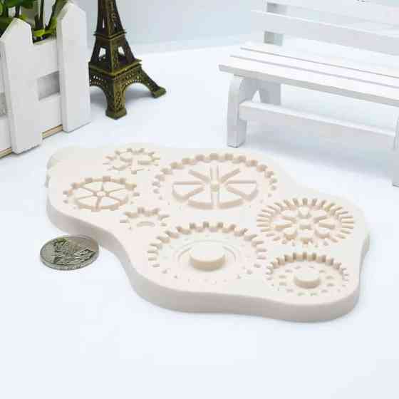 Молд силиконовый Стимпанк механизмы 157 на 100 мм серый Киев