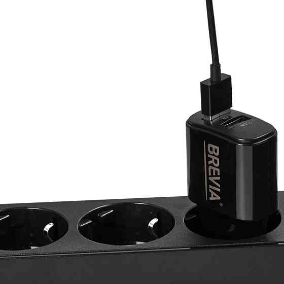 Сетевое зарядное устройство Brevia ePower 12W 2xUSB-A + кабель USB-A to Lightning 1м черный Львов