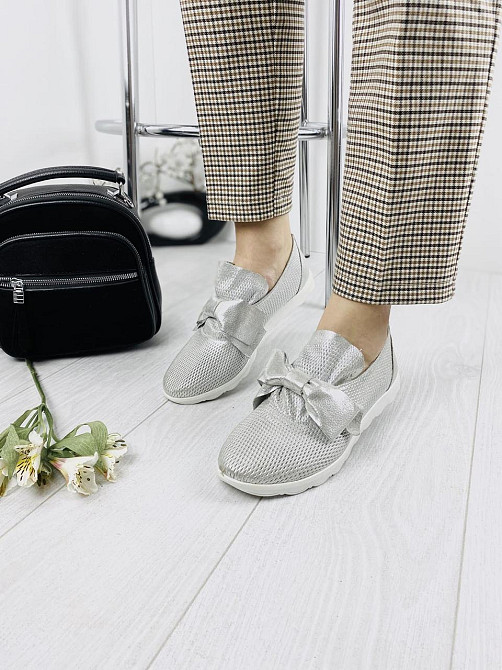 Sothby 's Сліпони жіночі Sothby 's K-378/3 срібні (весна-літо, шкіра натуральна) (3305) 36р.38р Коломия - фото 1