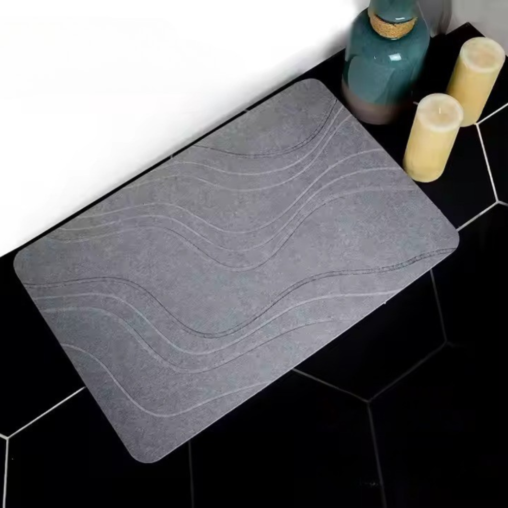 Коврик из диатомита для душа и ванной комнаты,кухни, прихожей, каменный,универсальный тёмно-серый цвет Каменец-Подольский - изображение 1