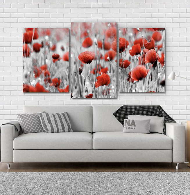 Модульна картина Квіти Маки (53х100см) Art-137_3 Київ - фото 2
