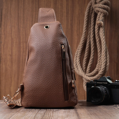 Сумка Vintage Жіноча з однією лямкою через плече з екошкіри Коричнева (22764) Вінниця - фото 4