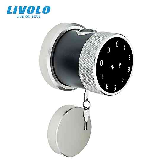 Розумний біометричний замок зі сканером відбитка пальця Livolo коричневий (VL-SHL002-S) Коломия