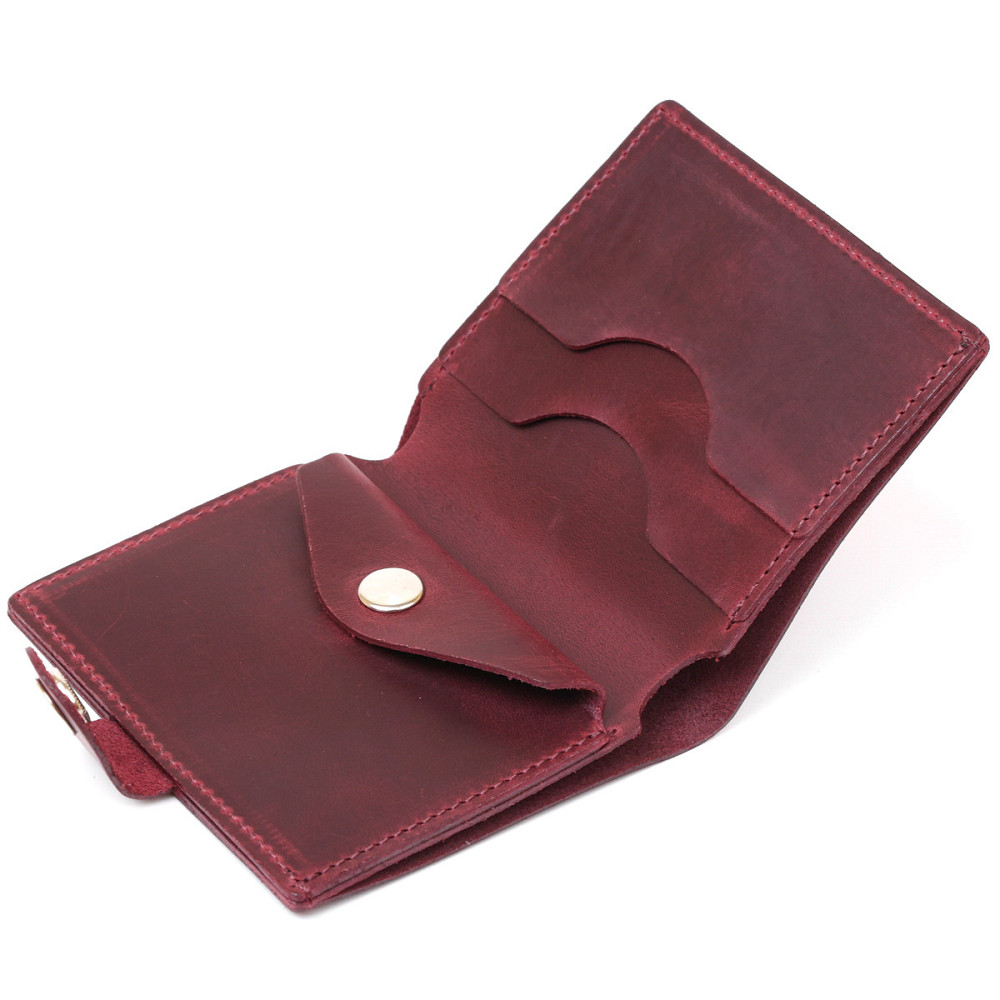 Женское матовое кожаное портмоне Вишневый (SHVIGEL) Киев - изображение 1