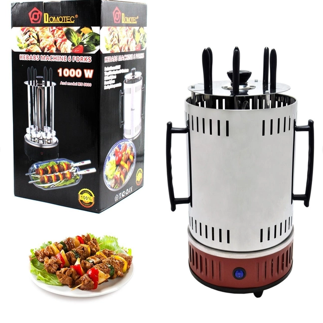 Электрошашлычница DOMOTEC MS-7783 красная ART:7134 на 6 шампуров, настольный гриль для шашлыка Одесса - изображение 6