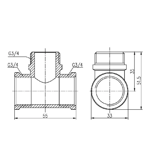 Тройник Thermo Alliance Forte 3/4" ВНВ SF36420 Київ