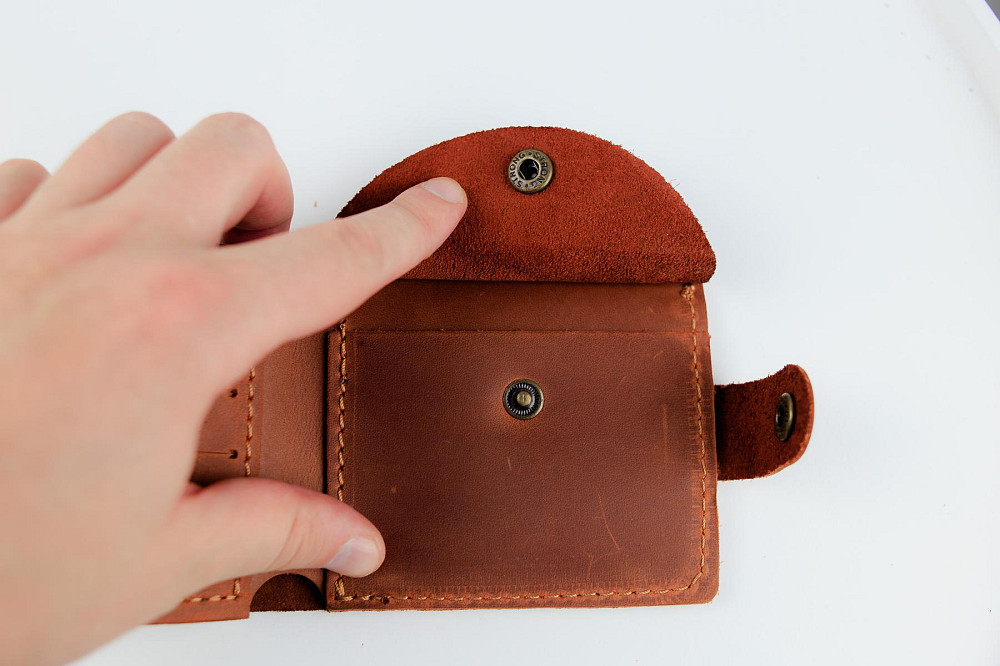 Класичний гаманець із натуральної шкіри Crazy Horse тиснення крокодил SH018 (Світло-коричневий) Суми - фото 7