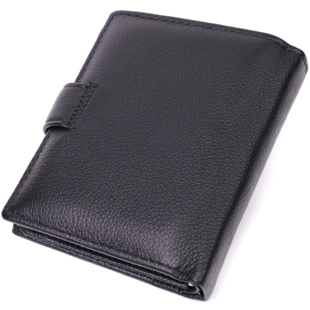 Вертикальний шкіряний гаманець для документів, чорний (ST Leather) Київ - фото 20