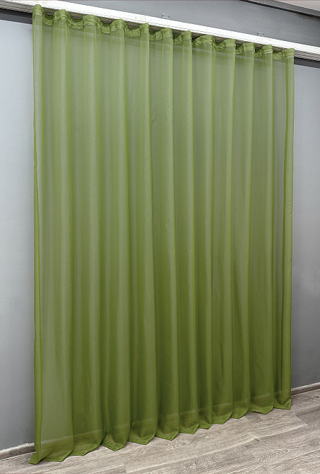 Тюль VR-Textil н115 Шифон однотонний Оливковий 300х270 см (41-066) Киев - изображение 3