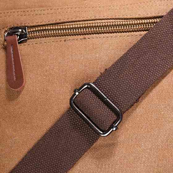 Функціональна чоловіча сумка з клапаном із текстилю 21249 Vintage Коричнева Київ