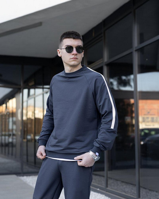 Демісезонний спортивний костюм Pobedov Black moon. Темно-сірий спортивний костюм для чоловіків Київ - фото 6