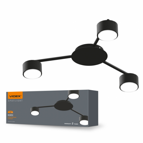 LED Світильник під лампу 3*GX53 накладний чорний VL-SPF20B-B Videx Житомир - изображение 1
