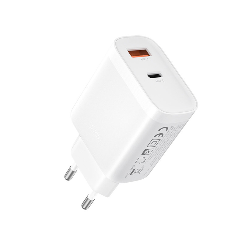 Мережевий зарядний пристрій XO L116 PD30W/QC18W 1USB-C+1USB-A + Lightning кабель білий Львів - фото 2