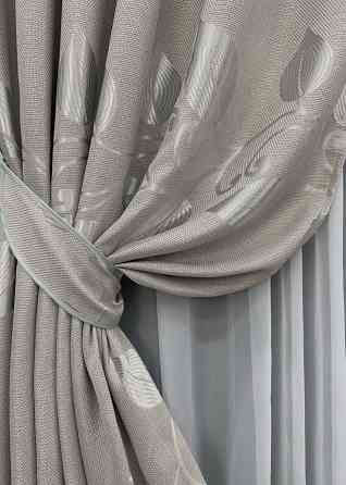 Комплект готових штор VR-Textil Льон Рогожка № 1688ш Світло-сірий 140х270 см 2 шт (39-969) Київ