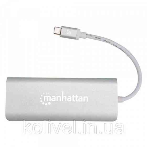 Док-станція USB3.1 Type-C --> HDMI/USB 3.0x2/RJ45/SD/PD 60W Hub 7-in-1 Manhattan (152075) Київ