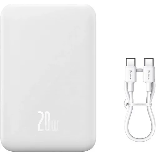 Зовнішній акумулятор Baseus Magnetic Mini Wireless Fast Charge Power Bank 10000mAh 20W White Київ - фото 8
