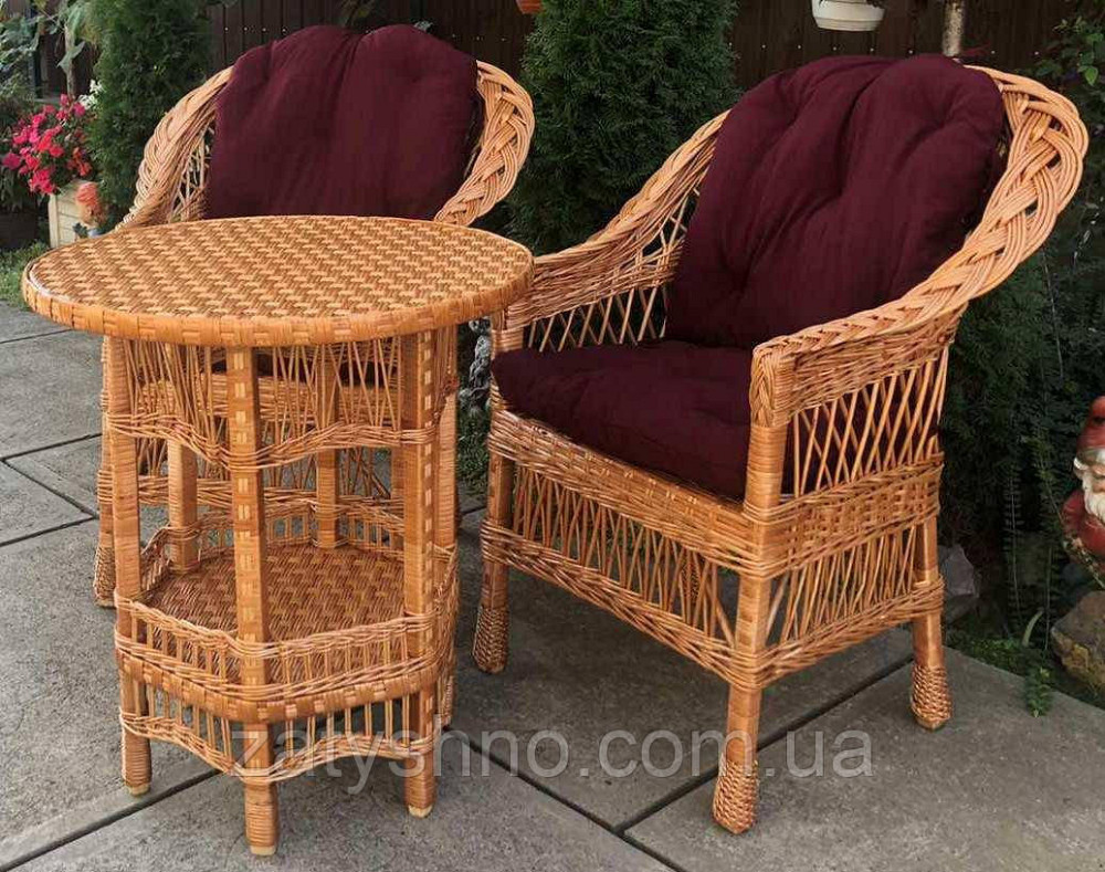 Плетені меблі натуральні | Меблі з лози для балкона | Київ - фото 1