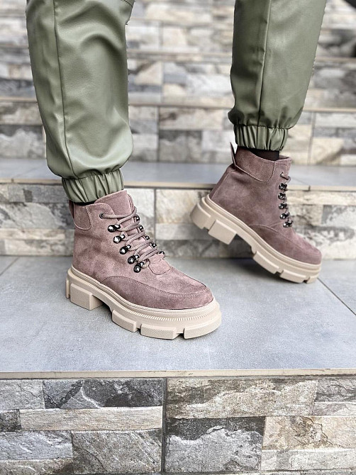 Черевики жіночі M.KRAFT пудра замша натуральна зима 38р.39р. (4287) Коломия - фото 4