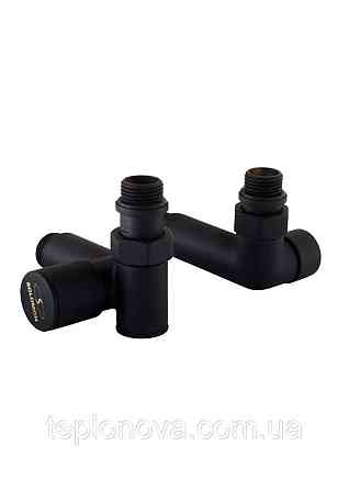 Крани (під ТЕН) для рушникосушки Чорні Solomon 1/2" Black Чернівці