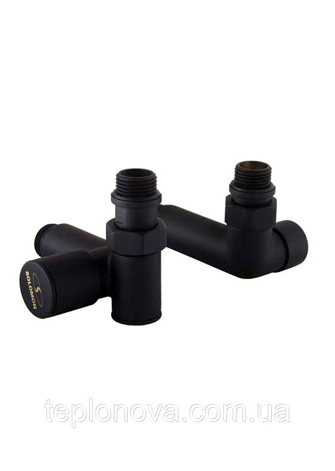 Крани (під ТЕН) для рушникосушки Чорні Solomon 1/2" Black Чернівці - фото 1