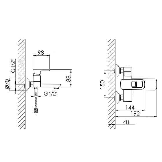 Змішувач для ванни Lidz Wawel 006 (з душовим гарнітуром) (k35) LDWAW006WHI45398 White Київ