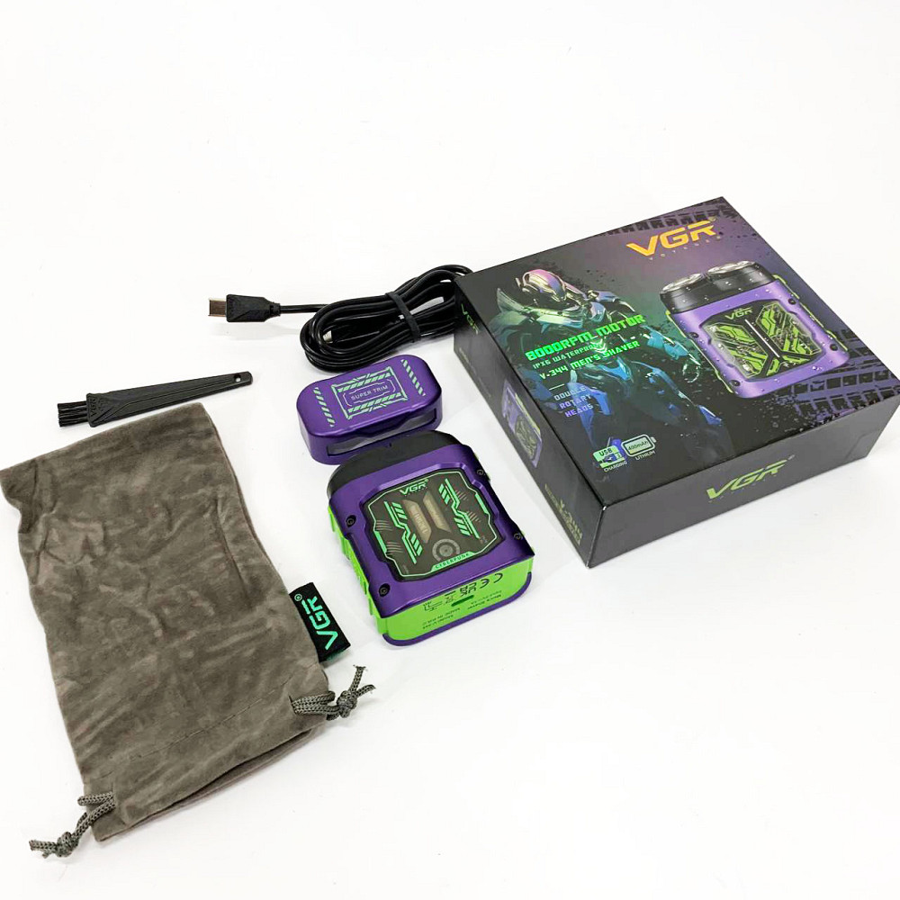 Акумуляторна бритва з фірмовим лезом, Професійна електробритва з насадками, Електробритва для гоління WB-42 Львів - фото 2