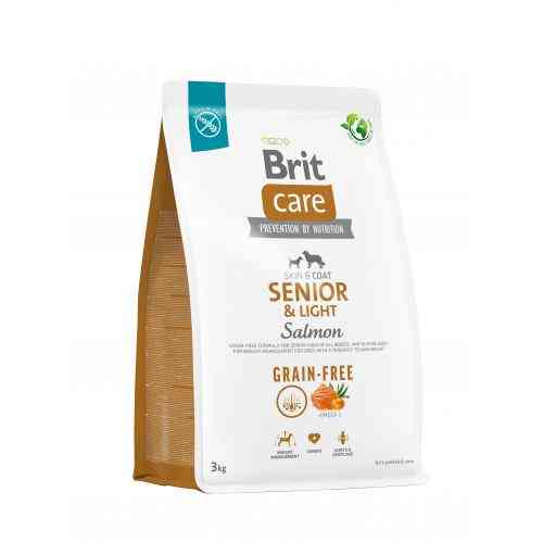 Корм сухой Brit Care Dog Grain-free Senior and Light для стареющих беззерновых собак с лососем 3 кг Киев