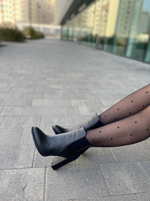 Nivelle Черевики жіночі NIVELLE чорні натуральна шкіра каблук 10 см размеры 35р.38р. (3918) Коломия - фото 7