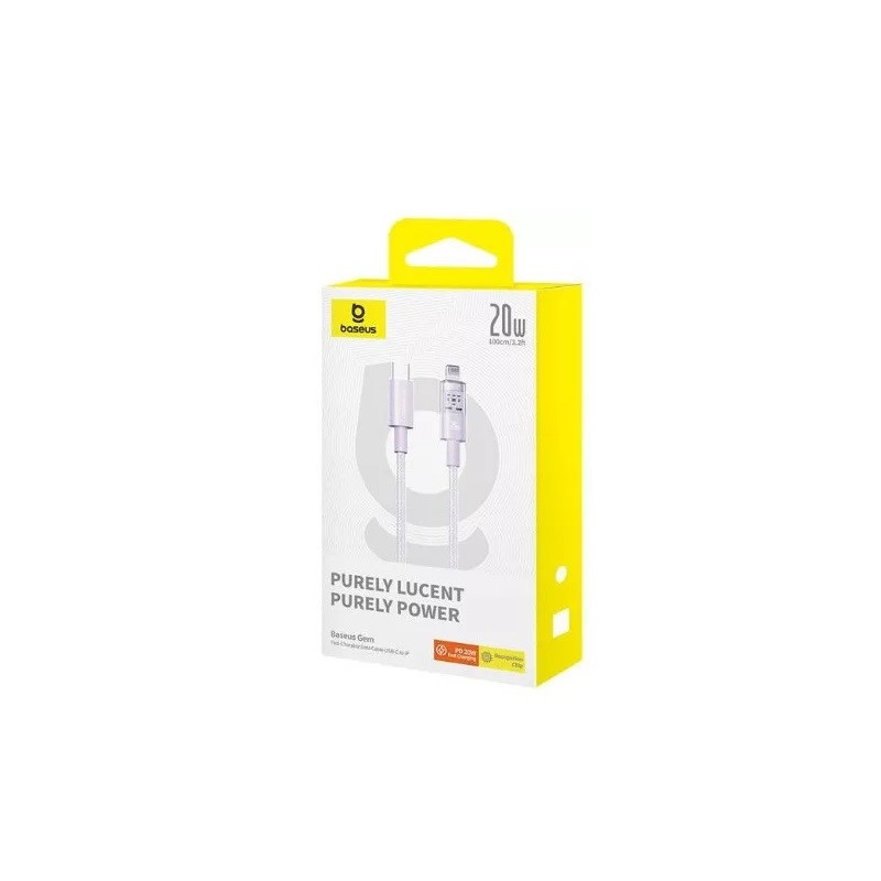 Кабель Baseus Gem Fast-Charging Data Cable USB-C to iP 20W 2m Nebula Purple Київ - фото 2