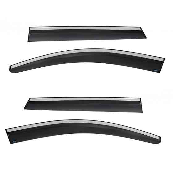 Дефлектори вікон (вітровики) з хром полосою Nissan Qashqai 2015-2021, 4шт, SunPlex, на скотчі Київ