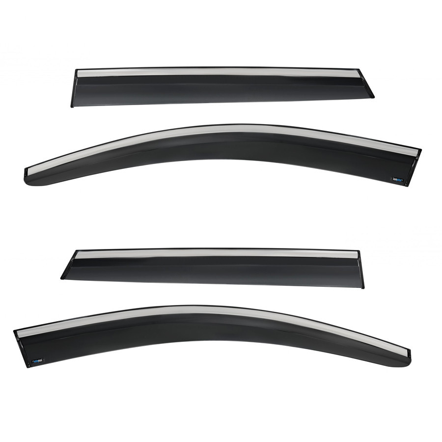 Дефлектори вікон (вітровики) з хром полосою Nissan Qashqai 2015-2021, 4шт, SunPlex, на скотчі Київ - фото 1