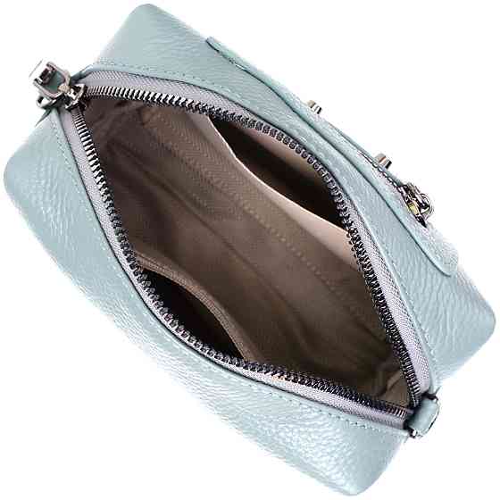 Женская сумка из натуральной кожи с современным декором Голубой (Vintage) Киев