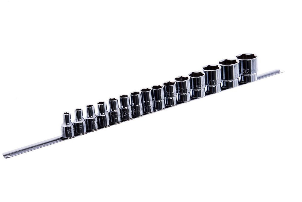 Набір 12-гранних головок на планці TOPTUL 12-гр. 1/2" 15ед. 8-32мм GAAQ1603U-12 Одеса - фото 1