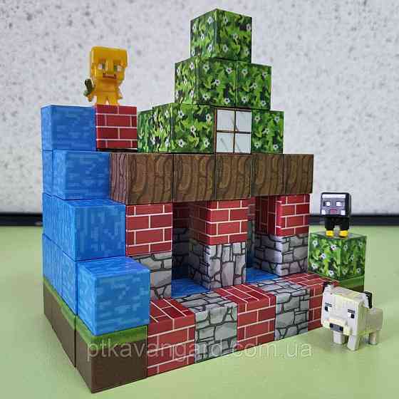 Конструктор магнітний майнкрафт будинок біля водоспаду 65 магнітних блоків Dream World LZCK 051 Хмельницький
