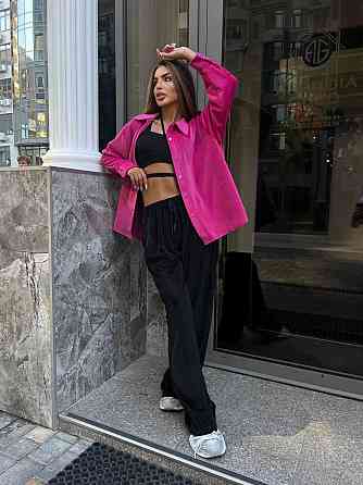 Женский прогулочный костюм двойка: рубашка + штаны палаццо турецкий велюр спорт Одесса