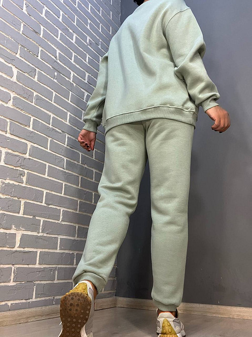 Свитшот женский Pepper&mint 24-14 базовый простой удлиненный оверсайз оливковый, оливковый, L Киев - изображение 4